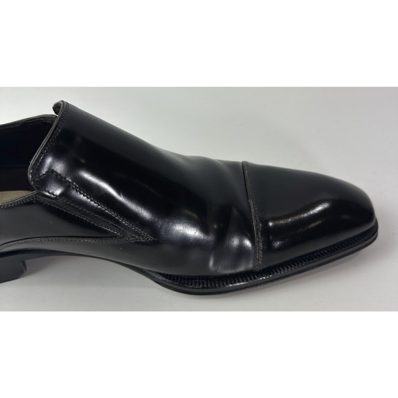 Caporicci Made in Italy Black Leather Cap-Toe Slip-On Dress Shoes Men’s 8.5 G - Picture 5 of 16